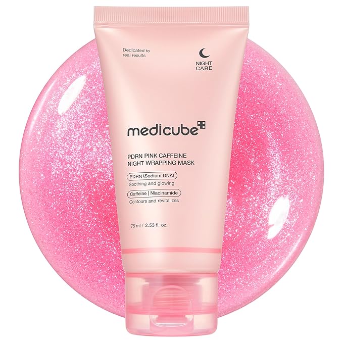 Medicube Wrapping Mask PDRN Caffeine Overnight Peel Off Facial Mask | Firming, Depuffing & Hydration | Caffeine, Collagen For Refined, Glass Skin & Face Contour Support | Korean Skin Care, 2.53 fl.oz